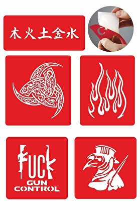 Ai̇rbrush Tattoo Herşey Konrol Altında 5 Adet Geçi̇ci̇ Dövme Kına Şablonu