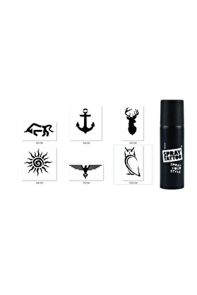 Ai̇rbrush Tattoo Geyi̇k Boğa Spray Tattoo Geçi̇ci̇ Si̇yah Sprey Dövme Seti̇