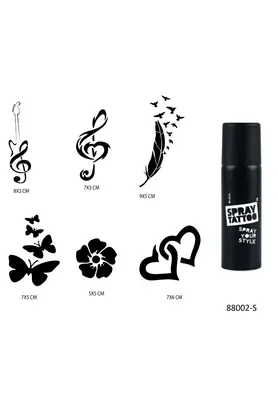 Ai̇rbrush Tattoo Nota Ve Kalpler Spray Tattoo Geçi̇ci̇ Sprey Dövme Seti̇