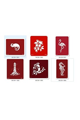 Ai̇rbrush Tattoo Bukalemun Deni̇z Atı Geçi̇ci̇ Dövme Şablonu Seti̇ Sadece Desen