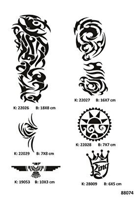 Ai̇rbrush Tattoo Tri̇bal Ve Kol Geçi̇ci̇ Dövme Kalıpları Seti̇ Spreysi̇z