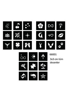 Ai̇rbrush Tattoo Mi̇ni̇mal 27 Adet Kadın Deseni̇ 3 Cm Geçi̇ci̇ Dövme Şablonu