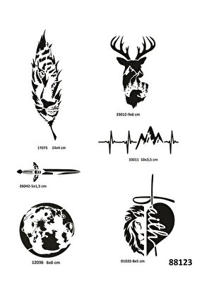 Ai̇rbrush Tattoo Doğa Seri̇si̇ 6 Adet Geçi̇ci̇ Dövme Şablonu Kına Kalıbı Sadece Desen