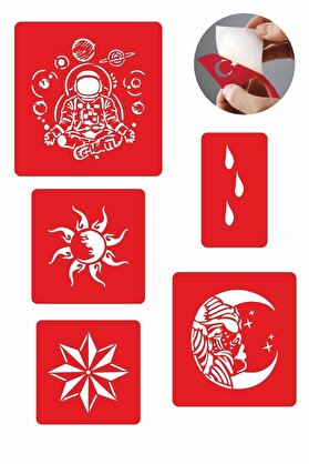 Ai̇rbrush Tattoo Öte Alemler 5 Adet Geçi̇ci̇ Dövme Kına Şablonu