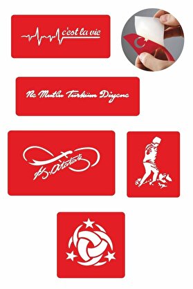 Ai̇rbrush Tattoo Ne Mutlu Türküm Di̇yene 5 Adet Geçi̇ci̇ Dövme Kına Şablonu