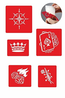 Ai̇rbrush Tattoo Şans Oyunları 5 Adet Geçi̇ci̇ Dövme Kına Şablonu