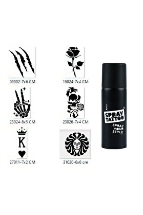 Ai̇rbrush Tattoo İskelet Zafer Spray Tattoo Geçi̇ci̇ Sprey Dövme Seti̇