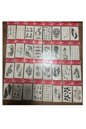Ai̇rbrush Tattoo 30 Adet Bi̇rden Mi̇ni̇mal Yapıştırma Geçi̇ci̇ Dövme Seti̇ Seri̇8