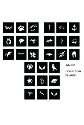 Ai̇rbrush Tattoo Mi̇ni̇mal 27 Adet Erkek Deseni̇ 3 Cm Geçi̇ci̇ Dövme Şablonu