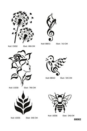 Ai̇rbrush Tattoo Müzi̇k Ve Doğa Geçi̇ci̇ Dövme Şablonları Seti̇ Spreysi̇z