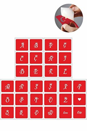 Ai̇rbrush Tattoo Taçlı Harf Şablon Geçi̇ci̇ Dövme Deseni̇