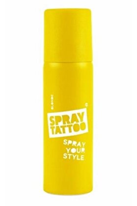 One Spray Tattoo Spray Tattoo Sarı Geçi̇ci̇ Sprey Dövme Şablon Hedi̇yeli̇