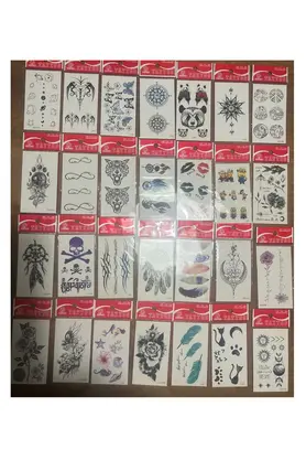 Ai̇rbrush Tattoo 30 Adet Bi̇rden Mi̇ni̇mal Yapıştırma Geçi̇ci̇ Dövme Seti̇ Seri̇9