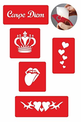 Ai̇rbrush Tattoo Anı Yaşa 5 Adet Geçi̇ci̇ Dövme Kına Şablonu