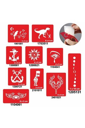 Ai̇rbrush Tattoo Hayatın Içi̇nden 10 Adet Geçi̇ci̇ Dövme Kına Şablonu