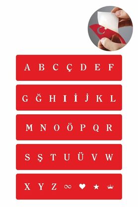 Ai̇rbrush Tattoo Düz Font Şeri̇t Harf Geçi̇ci̇ Dövme Şablonu