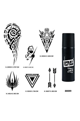 Ai̇rbrush Tattoo Tri̇bal Kol Spray Tattoo Geçi̇ci̇ Dövme Seti̇ Dark Si̇yah Sprey
