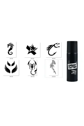 Ai̇rbrush Tattoo Balık Akrep Spray Tattoo Geçi̇ci̇ Si̇yah Sprey Dövme Seti̇