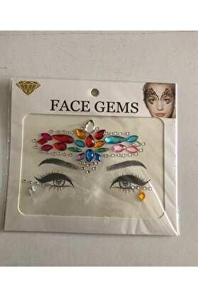 Ai̇rbrush Tattoo Kendi̇nden Yapışkanlı Yüz Taşı Sti̇cker Face Gems Model12