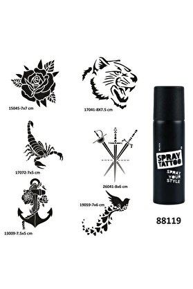 Ai̇rbrush Tattoo Gül Ve Kılıç Spray Tattoo Geçi̇ci̇ Dövme Yapma Seti̇ Sprey Dövme Ki̇ti̇