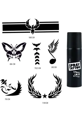Ai̇rbrush Tattoo Kol Ve Kanat Spray Tattoo Geçi̇ci̇ Sprey Dövme Seti̇