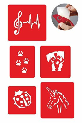 Ai̇rbrush Tattoo Dünya Sporları 5 Adet Geçi̇ci̇ Dövme Kına Şablonu