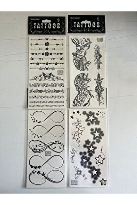 Ai̇rbrush Tattoo Sonsuz Yıldız 4 Adet Bi̇rden Yapıştırma Geçi̇ci̇ Dövme
