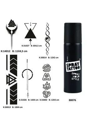 Ai̇rbrush Tattoo Şeri̇t Sırt Bacak Spray Tattoo Geçi̇ci̇ Dövme Seti̇ Dark Sprey Dövme Ki̇ti̇