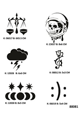 Ai̇rbrush Tattoo Gökyüzünün Adaleti̇ Geçi̇ci̇ Dövme Şablonları Seti̇ Spreysi̇z