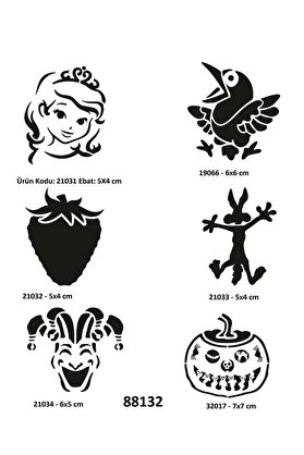 Ai̇rbrush Tattoo Çocuksu Semboller 6 Adet Geçi̇ci̇ Dövme Kalıbı Spreysi̇z Sadece Şablon