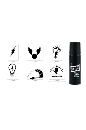 Ai̇rbrush Tattoo Hızlı Modeller Spray Tattoo Geçi̇ci̇ Si̇yah Sprey Dövme Seti̇