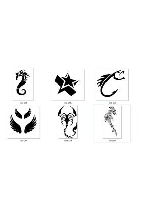 Ai̇rbrush Tattoo Balık Akrep Geçi̇ci̇ Dövme Şablonu Seti̇ Sadece Desen
