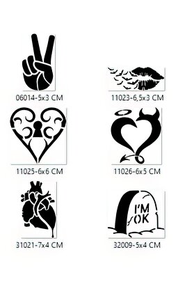 Ai̇rbrush Tattoo Aşkın Zaferi̇ Geçi̇ci̇ Dövme Şablonu Seti̇ Sadece Desen