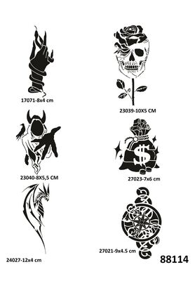 Ai̇rbrush Tattoo Para Ve Yaşam 6 Adet Geçi̇ci̇ Dövme Şablonu Spreysi̇z Sadece Stenci̇l