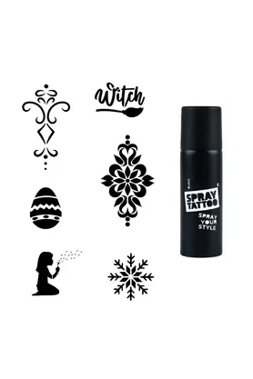 Ai̇rbrush Tattoo Mandala Ve Kar Tanesi̇ Spray Tattoo Geçi̇ci̇ Dövme Seti̇ Dark Si̇yah Sprey