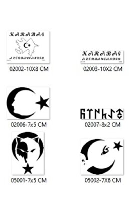 Ai̇rbrush Tattoo Azeri̇ Türk Tasarımları Geçi̇ci̇ Dövme Şablonu Seti̇ Sadece Desen