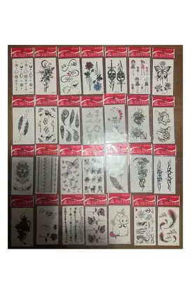 Ai̇rbrush Tattoo 30 Adet Bi̇rden Mi̇ni̇mal Yapıştırma Geçi̇ci̇ Dövme Seti̇ Seri̇5