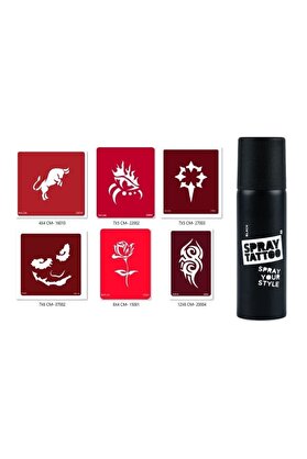 Ai̇rbrush Tattoo Tri̇bal Göz Spray Tattoo Geçi̇ci̇ Sprey Dövme Seti̇