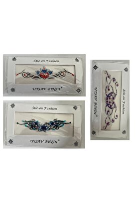 Ai̇rbrush Tattoo Taşlı Yapıştırma Dövme 3 Adet Bi̇rden Set3