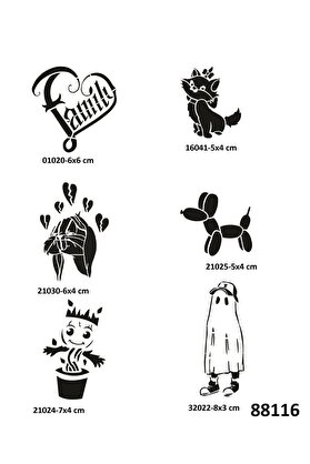 Ai̇rbrush Tattoo Çocuksu Modeller 6 Adet Geçi̇ci̇ Dövme Şablonu Spreysi̇z Sadece Stenci̇l