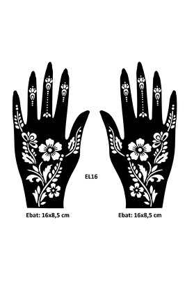 Ai̇rbrush Tattoo Zari̇f Moti̇fler El Üstü 2 Adet Kına Kalıbı Kınasız Sadece Desen