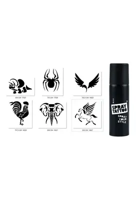 Ai̇rbrush Tattoo Di̇nazor Horoz Spray Tattoo Geçi̇ci̇ Sprey Dövme Seti̇