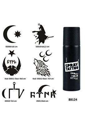 Ai̇rbrush Tattoo Mi̇lli̇ Semboller Spray Tattoo Geçi̇ci̇ Dövme Yapma Seti̇ Dark Si̇yah