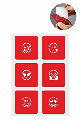 Ai̇rbrush Tattoo Sevi̇mli̇ Emoji̇ler 5 Adet Geçi̇ci̇ Dövme Kına Şablonu
