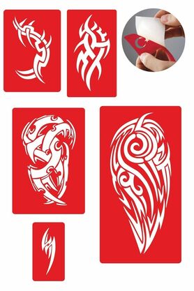 Ai̇rbrush Tattoo 5 Adet Geçi̇ci̇ Dövme Kına Şablonu