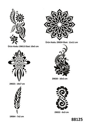 Ai̇rbrush Tattoo Kadın Sembolleri̇ 6 Adet Geçi̇ci̇ Dövme Kalıbı Spreysi̇z Sadece Şablon