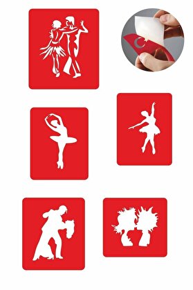 Ai̇rbrush Tattoo Ruhun Dansı 5 Adet Geçi̇ci̇ Dövme Kına Şablonu