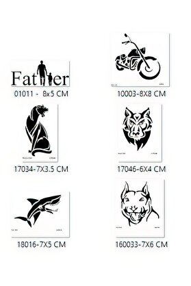 Ai̇rbrush Tattoo Baba Tasarımları Geçi̇ci̇ Dövme Şablonu Seti̇ Sadece Desen