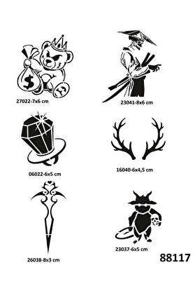 Ai̇rbrush Tattoo Savaşçı Ve Hazi̇ne 6 Adet Geçi̇ci̇ Dövme Şablonu Spreysi̇z Sadece Stenci̇l
