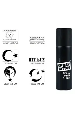 Ai̇rbrush Tattoo Azeri̇ Türk Tasarımları Spray Tattoo Geçi̇ci̇ Sprey Dövme Seti̇